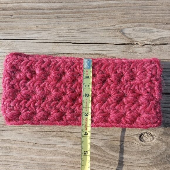 Girls's Handmade Headband Circlet Bandeau Knit Twisted Meadows Red Chunky USA - Picture 4 of 4